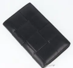 時限値引き！ボッテガヴェネタBOTTEGA カセット ジップアラウンド長財布 黒