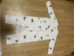 ジェラートピケ　猫プリントロンパース 80-90