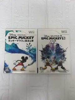 ディズニー エピック ミッキー1&2 Wii 魔法の筆 二つの力