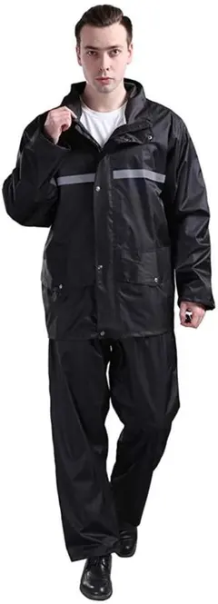 レインウェア 上下セット レインスーツ 着脱式合羽 防水 撥水 通学通勤 M