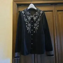 新品 somari imaginationスモッキング刺繍ベロアブラウスのサムネイル
