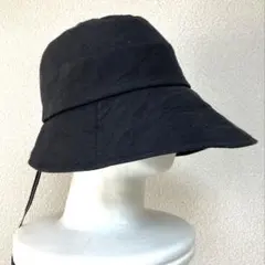 【中古】 黒いアウトドアハット 調整可能ストラップ付き