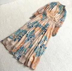 新品☆FRNCH ロングワンピース マルチカラー 花柄 長袖 - メルカリ