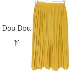 B30【Dou Dou/ドゥドゥ】イエロー プリーツスカート F カジュアル