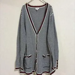 お得✨タルボット【M】長袖カーディガン Vネック ボーダー ウール お出かけのサムネイル