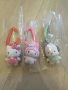サンリオ　カラフルカラビナマスコットチャーム　キティ　マイメロ　ポチャッコ