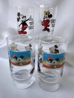 【非売品】ファンタ　キリンレモン　ディズニーガラスコップ　昭和レトロ