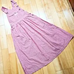 ピンクハウス ギンガムチェックサロペットスカート　ロゴワッペンジャンパースカート