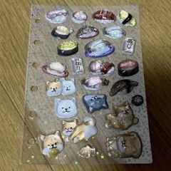 ボンボンドロップシール/和柄/柴犬/お寿司 おすそ分け