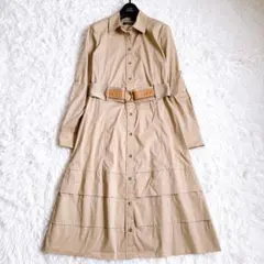 美品】現行 ローレンラルフローレン デニムワンピース ベルト べっ甲