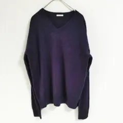 〈ジーユー〉長袖ニット　紫　Ｖネック　冬　レディース　L