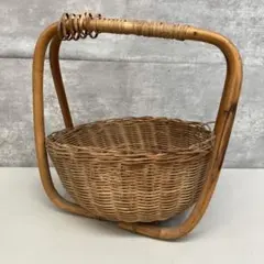 アンティーク 編みかご 籠 バスケット ラタン 籐 インテリア 雑貨 置物 飾り