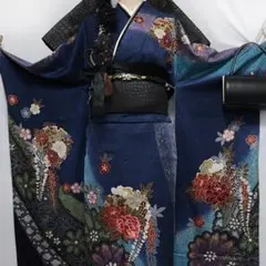 ぼかし染め/雪輪に松藤/金駒刺繍/振袖フルセットn70成人式/高身長