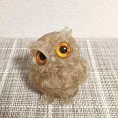天然石 シトリン フクロウ 置物 オルゴナイト 梟 インテリア パワーストーン