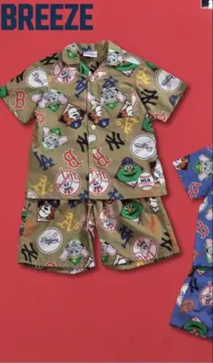 BREEZE MLB 総柄シャツ＆ショーツ セットアップ ヤンキース ドジャース