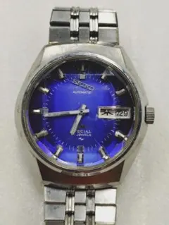 4-318 SEIKO 自動巻き時計 青文字盤オートマチック　5216-7050
