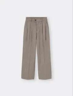 GU ヘリンボーンタックワイドパンツ