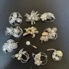 パール　ブローチ11点セット