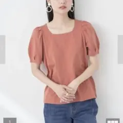 earth music&ecology パフスリーブカットソー　ピンク