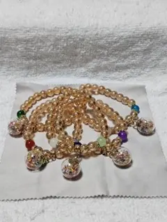 透明ボールとビーズブレスレットセット ①