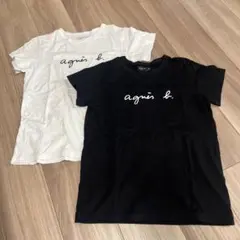 【2枚セット／白&黒】agnès b. 半袖Tシャツ　サイズ2