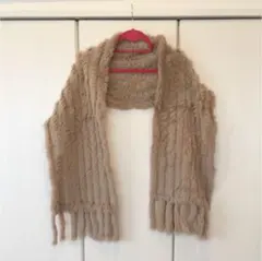 美品 ラビットファー  ストール  ショール ローブドフルール アン アンディ