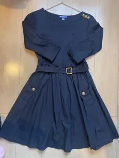 バーバリー　ブルーレーベル　紺　ネイビーワンピース 七分袖　S