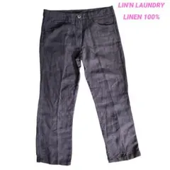 LIN'N LAUNDRY 麻リネン100% パンツ 小豆色がかったグレー206のサムネイル