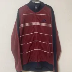 adidas バーガンディ ストライプ ジャージ M