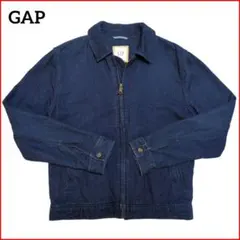 【美品】GAP デニムブルゾン ジップ ジャケット L相当 インディゴ 上質