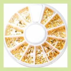 1点限り⭐️アソートパック スタッズ メタルパーツ ネイル 12種類 ゴールド