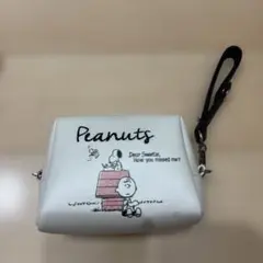 スヌーピー PEANUTS ミニポーチ ストラップ付き