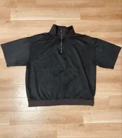 CLEL】ハーフジップ デザイン 半袖プルオーすバーTシャツ