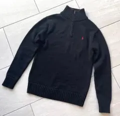 90s ポロラルフローレン ハーフジップ ニット 刺繍ロゴ 古着 ヴィンテージ