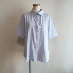 新品　未使用　水色 半袖シャツ L　オフィス　ノンアイロン　仕事　ゆったりのサムネイル