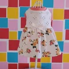 ハンドメイド犬服切り替えワンピース胴回り36セール