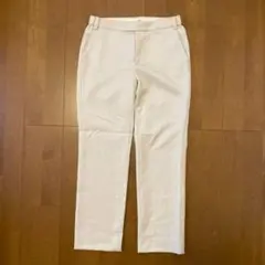 【日本製】HIROKO KOSHINO 羊毛混紡 錐形褲 米色 38 腰部鬆緊帶