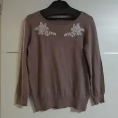 刺繍ニット Mサイズ Techichi モカブラウン
