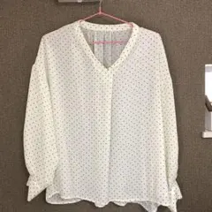 ■earth music&ecology ドット柄 ブラウス