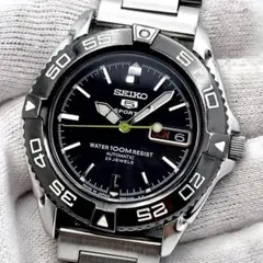 OH済 純正ブレスき セイコー 5スポーツ スピードタイマー クロノグラフ 