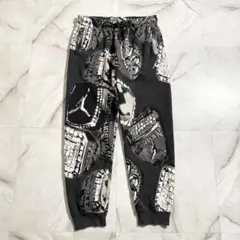 A18021 美品 JORDAN MJ MVP AOP FLC PANT 黒XL