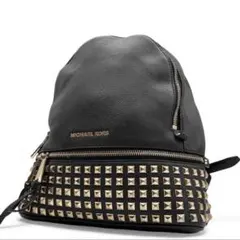 マイケルコース　リュック　レザー　黒　スタッズ　ゴールドロゴ　A4　Y2k