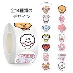 BTS 防弾少年団 動物キャラクター ステッカー 500枚 シール DIY