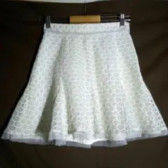 アプワイザーリッシェ【1】レース ミニ丈 フレアスカート ホワイト