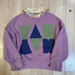 マーキーズHOGAN 幾何学模様 パープルトレーナー フリル付き　130