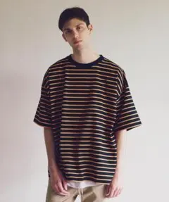 ＜monkey time＞ BORDER WIDE TEE/Tシャツ ◆Mサイズ