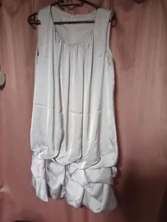 ロートレアモンLAUTREAMONTシルバー ノースリーブ ワンピースドレス