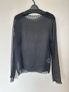 Lumier リュミエ シアートップス 黒 長袖 シースルー レイヤード M