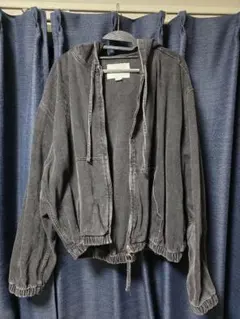 ZARA グレー フード付きパーカー Lサイズ