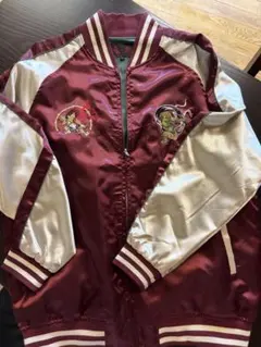 値下げしました！！刺繍入りバーガンディスカジャン 3L